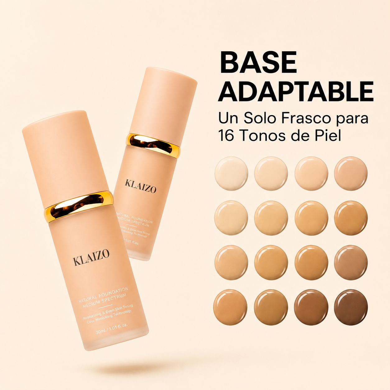 Base Inteligente 4 en 1 - Se Adapta Automáticamente a Tu Tono de Piel